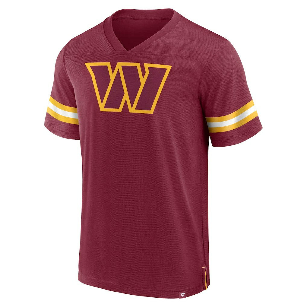 Fanatics Washington Commanders Jersey Tackle V-Neck T-Shirt Burgundy