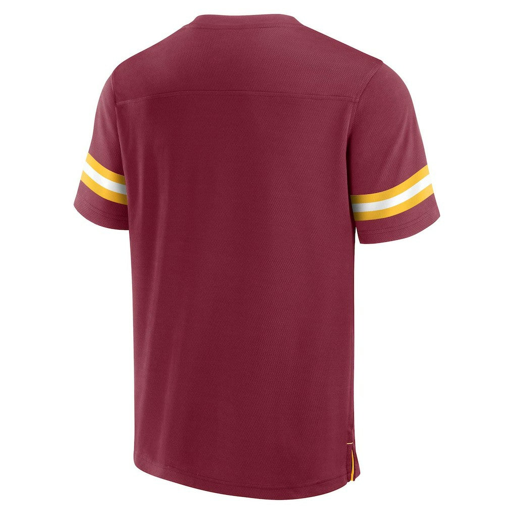 Fanatics Washington Commanders Jersey Tackle V-Neck T-Shirt Burgundy