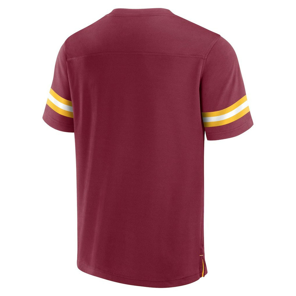 Fanatics Washington Commanders Jersey Tackle V-Neck T-Shirt Burgundy