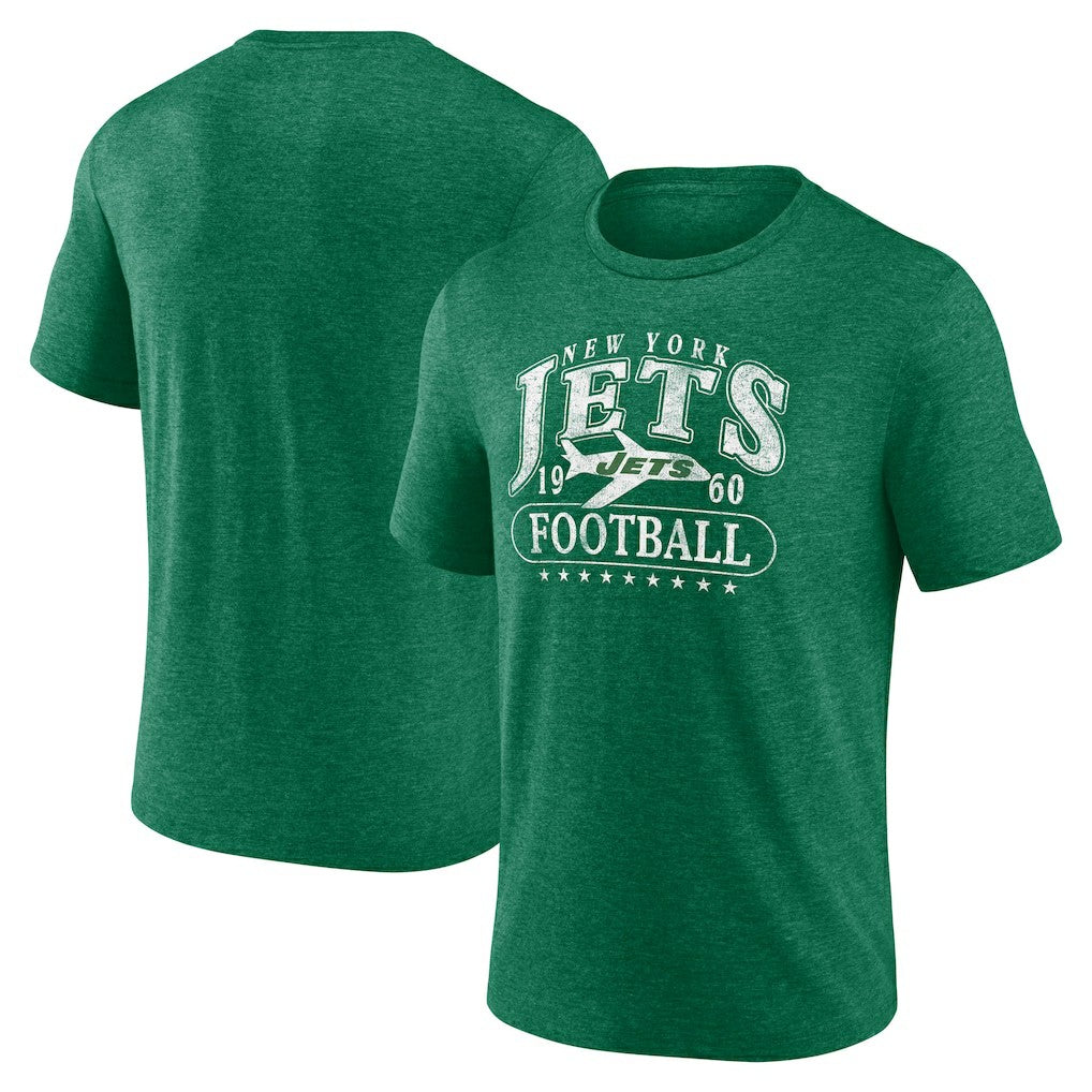 Fanatics New York Jets Retro Tri-Blend T-Shirt Heather Green