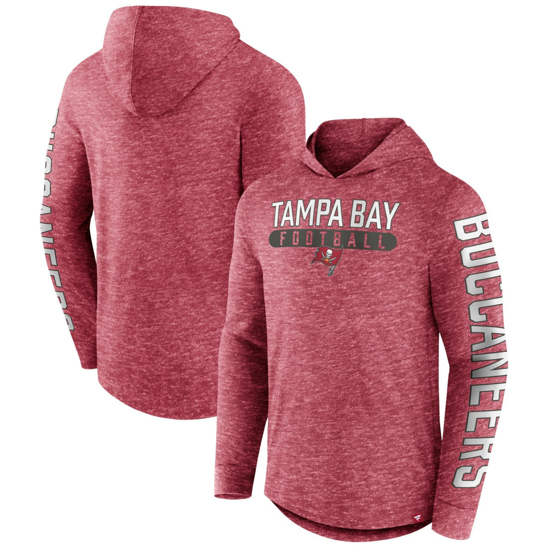 Fanatics Tampa Bay Buccaneers Pill Stack Long Sleeve Hoodie T-Shirt Heather Red