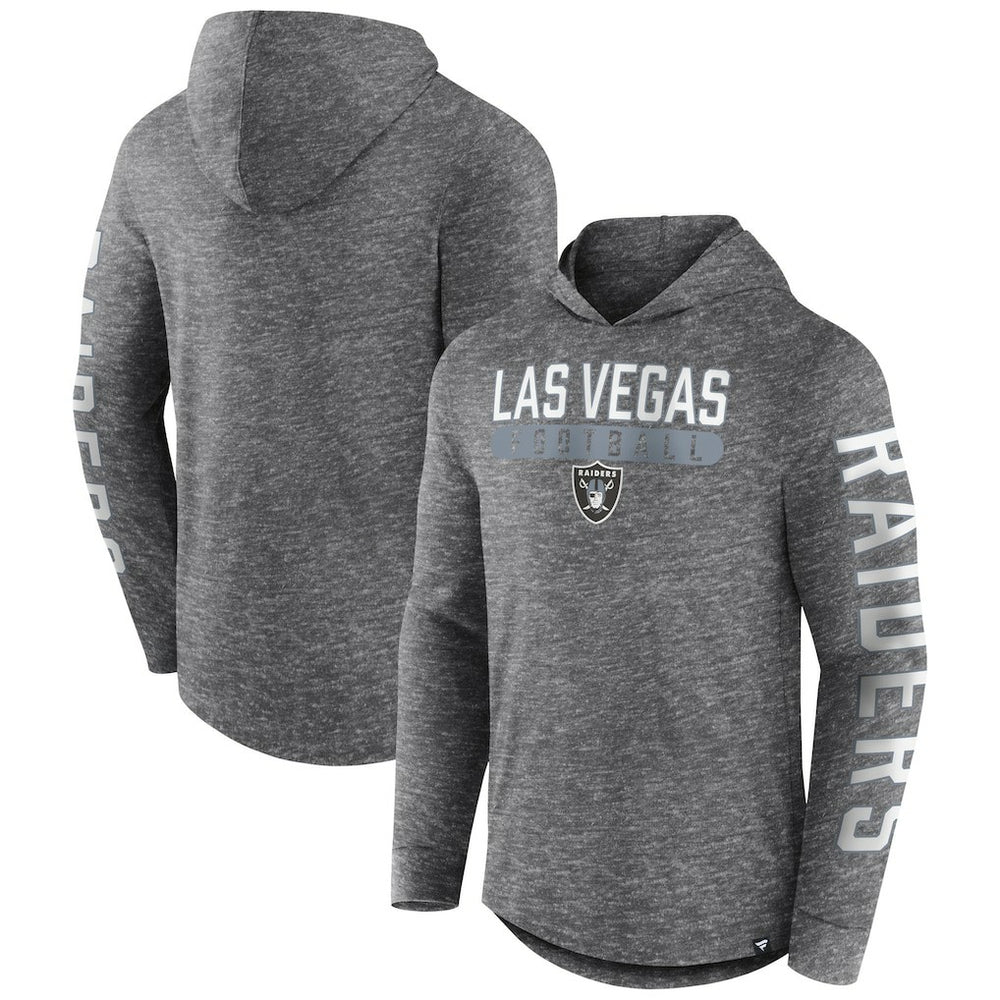Fanatics Las Vegas Raiders Pill Stack Long Sleeve Hoodie T-Shirt Heather Charcoal