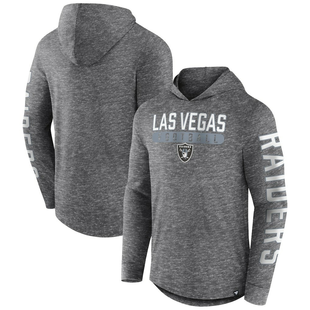 Fanatics Las Vegas Raiders Pill Stack Long Sleeve Hoodie T-Shirt Heather Charcoal