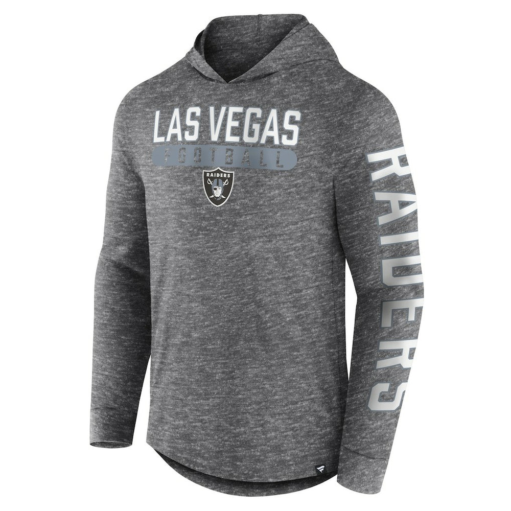 Fanatics Las Vegas Raiders Pill Stack Long Sleeve Hoodie T-Shirt Heather Charcoal