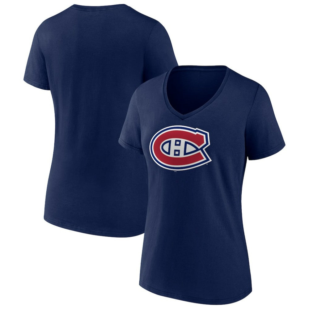 Montreal Canadiens Women's Team Logo V-Neck T-Shirt - Navy - NHL 5086551