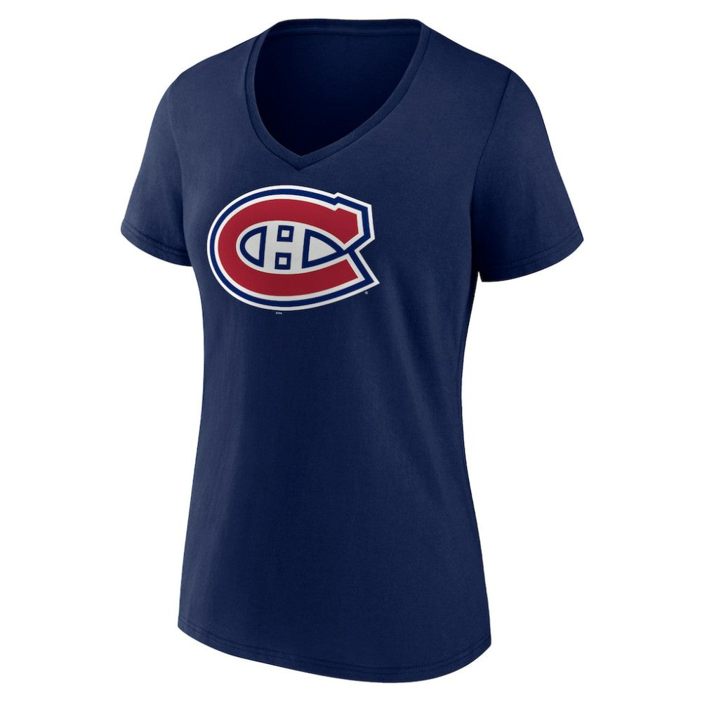 Montreal Canadiens Women's Team Logo V-Neck T-Shirt - Navy - NHL 5086551