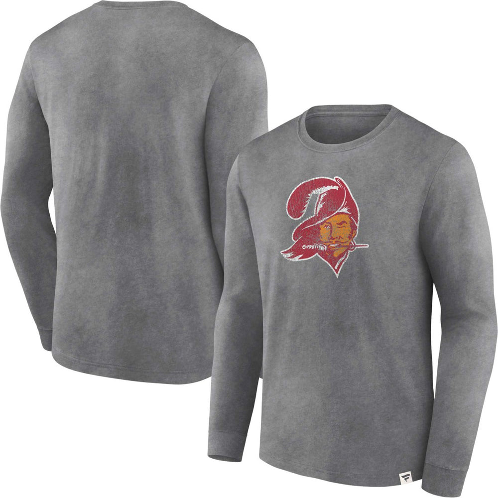 Fanatics Tampa Bay Buccaneers Washed Primary Long Sleeve T-Shirt Heather Charcoal