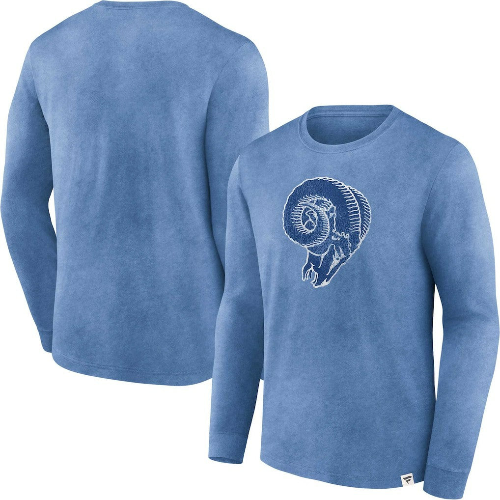 Fanatics Los Angeles Rams Washed Primary Long Sleeve T-Shirt Heather Royal