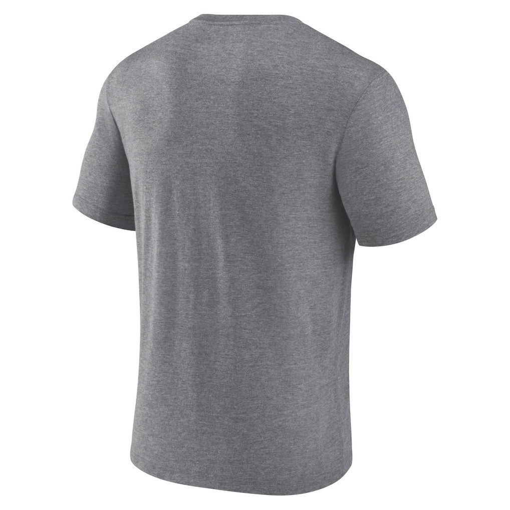 Fanatics Las Vegas Raiders Warped Block Tri-Blend T-Shirt Heather Gray