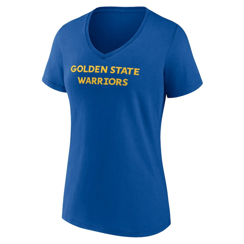 Golden State Warriors Women's Wordmark V-Neck T-Shirt Royal