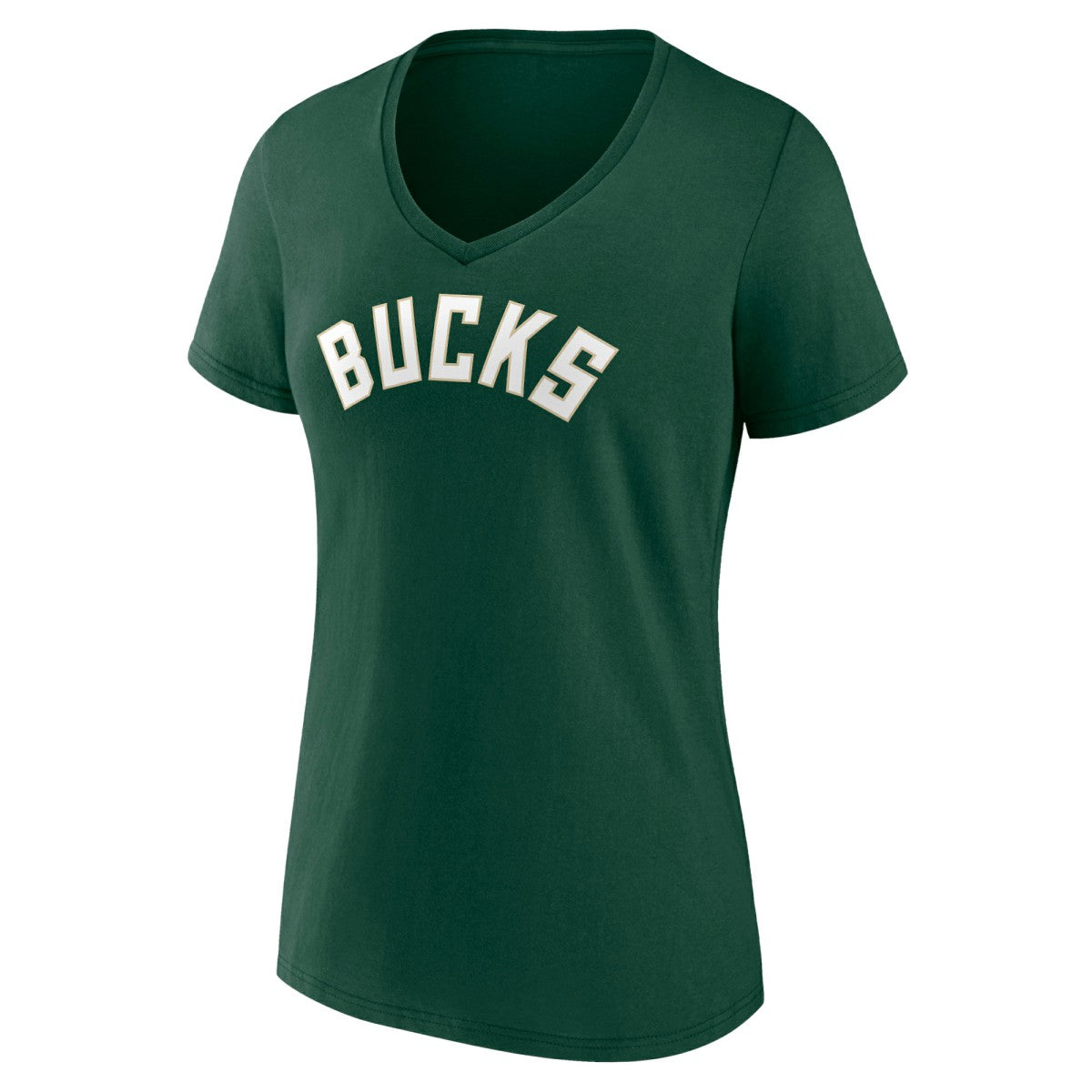 Milwaukee Bucks Women's Wordmark V-Neck T-Shirt Green