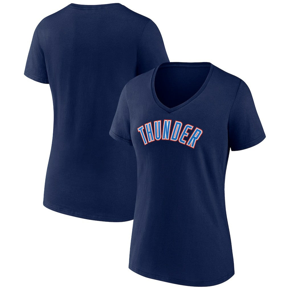 Oklahoma City Thunder Women's Wordmark V-Neck T-Shirt Navy