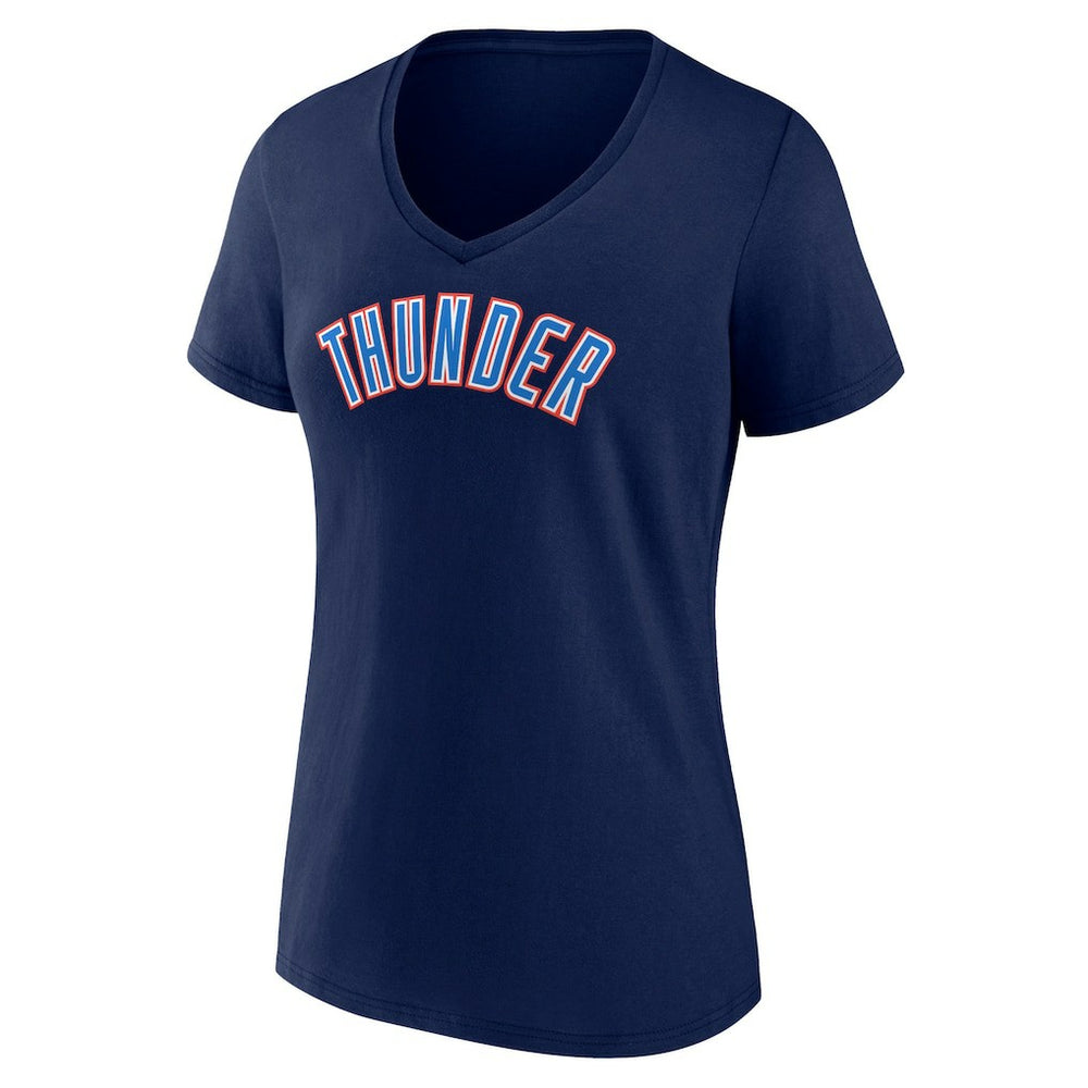 Oklahoma City Thunder Women's Wordmark V-Neck T-Shirt Navy