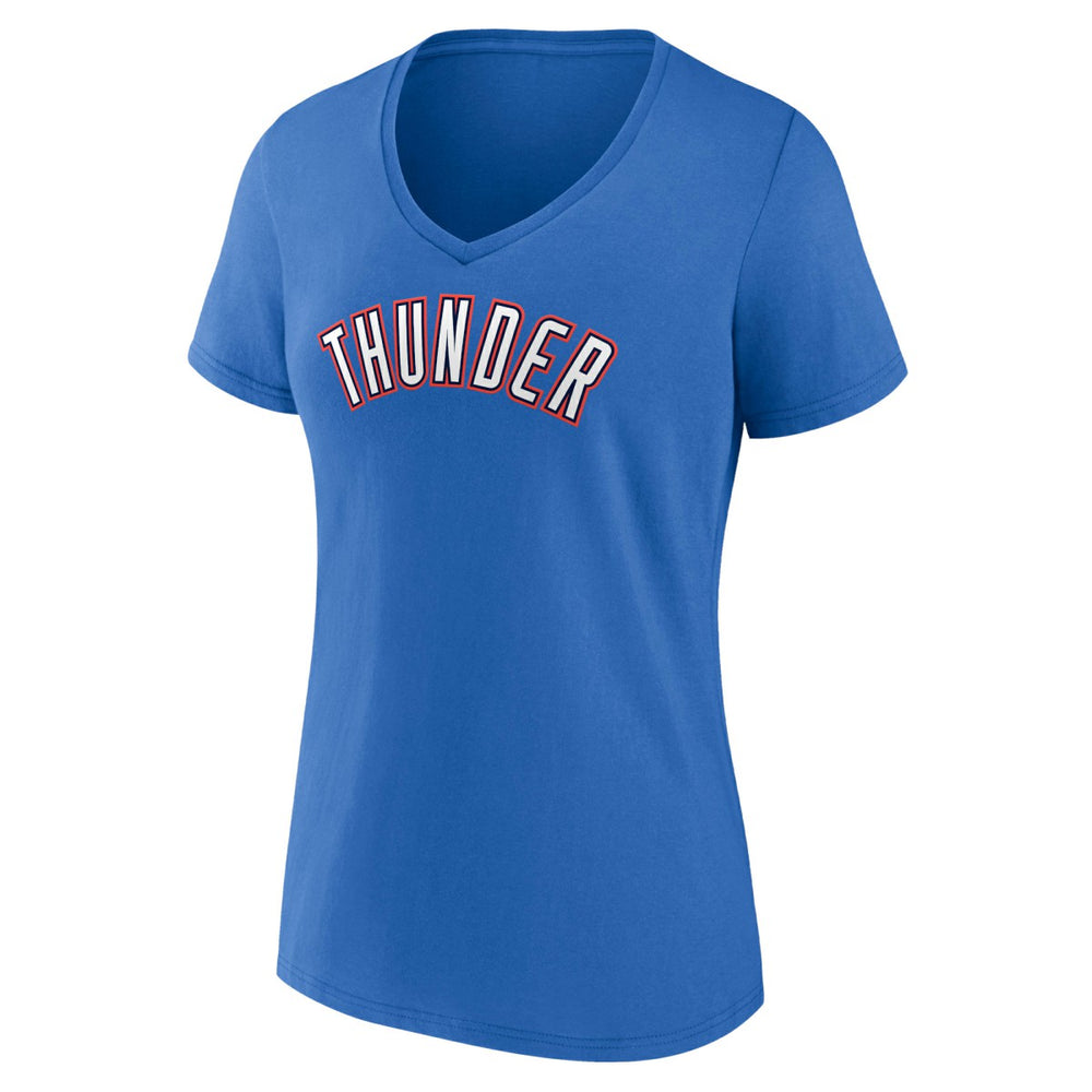 Oklahoma City Thunder Women's Wordmark V-Neck T-Shirt Blue