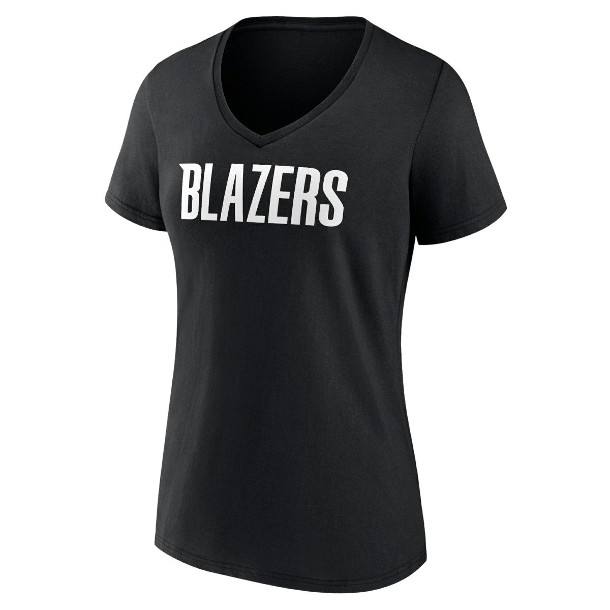 Portland Trail Blazers Women's Wordmark V-Neck T-Shirt Black
