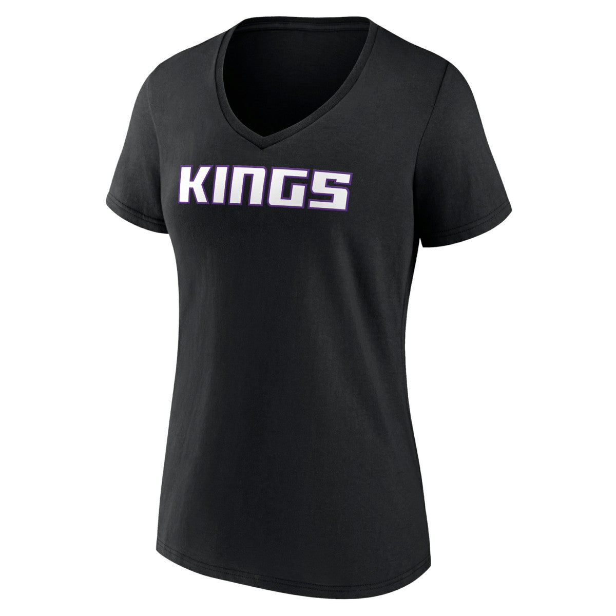 Sacramento Kings Women's Wordmark V-Neck T-Shirt Black