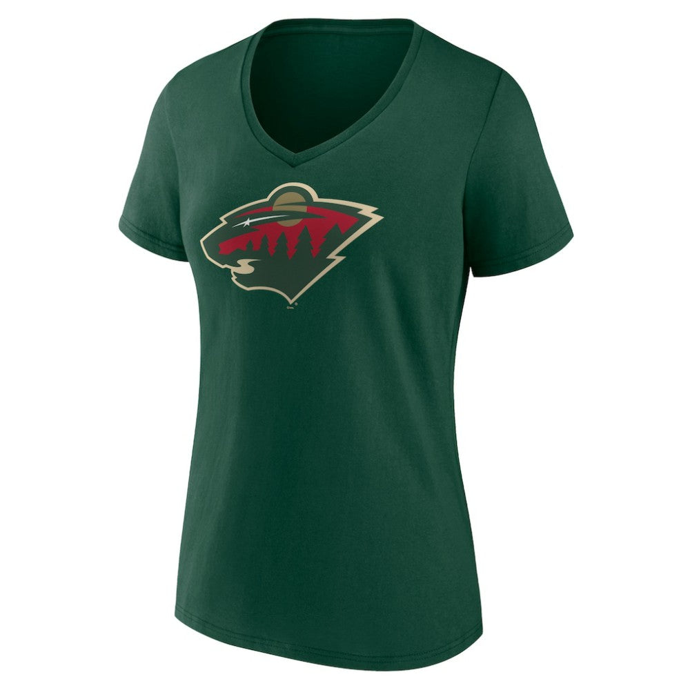 Minnesota Wild Women's Team Logo V-Neck T-Shirt - Green - NHL 5088105