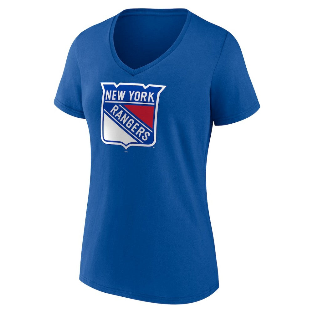 New York Rangers Women's Team Logo V-Neck T-Shirt - Royal - NHL 5088108