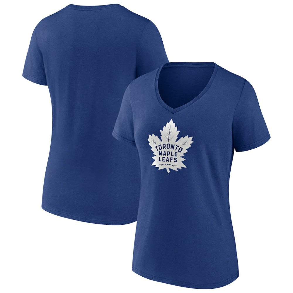 Toronto Maple Leafs Women's Team Logo V-Neck T-Shirt - Blue - NHL 5088113