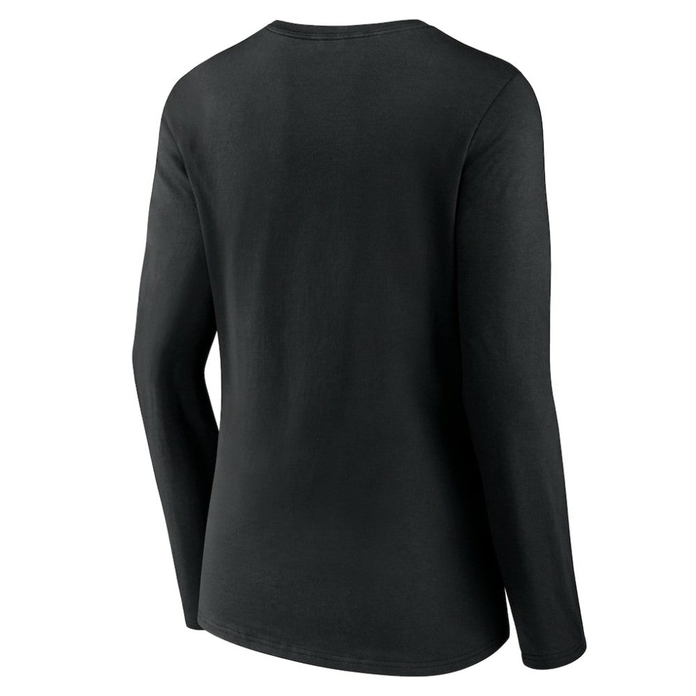 Boston Bruins Women's Team Logo Long Sleeve V-Neck T-Shirt - Black - NHL 5088117