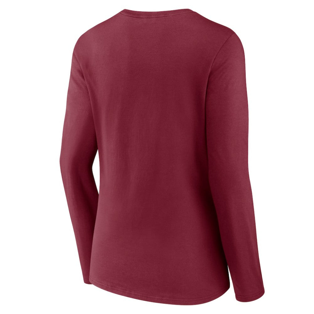 Colorado Avalanche Women's Team Logo Long Sleeve V-Neck T-Shirt - Burgundy - NHL 5088122