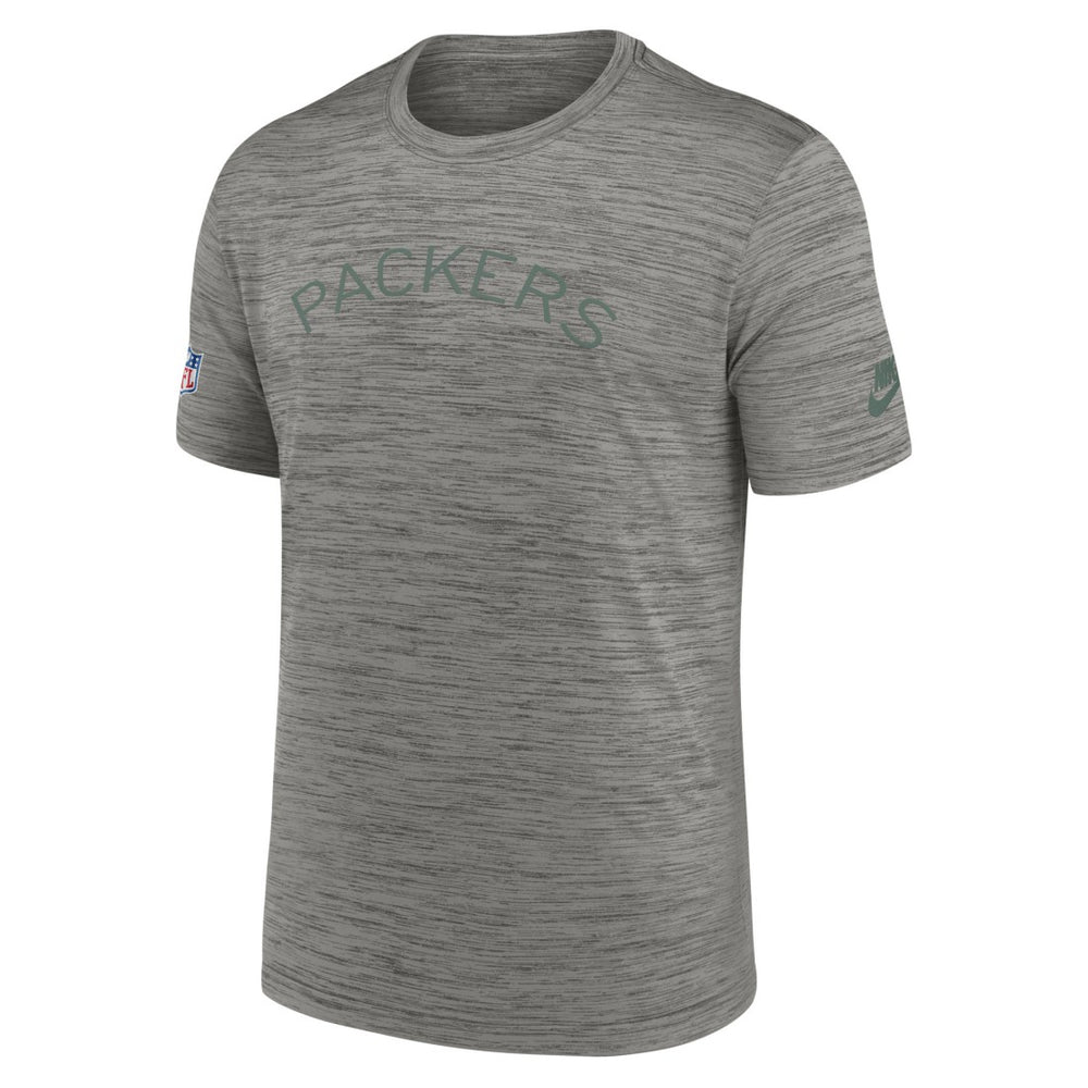 Nike Green Bay Packers 2023 Sideline Alternate Logo Performance T-Shirt Heather Charcoal