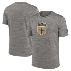 Nike New Orleans Saints 2023 Sideline Alternate Logo Performance T-Shirt Heather Charcoal