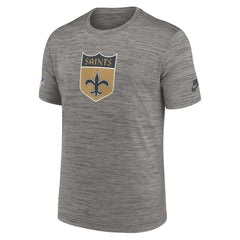 Nike New Orleans Saints 2023 Sideline Alternate Logo Performance T-Shirt Heather Charcoal