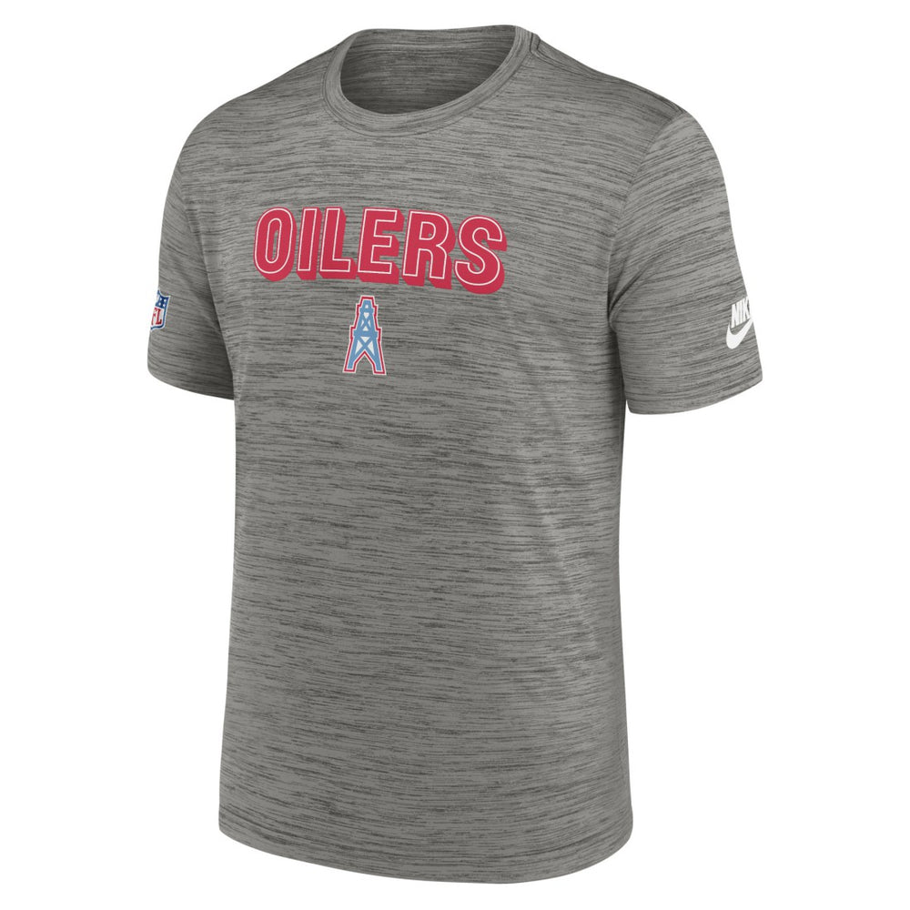 Nike Tennessee Titans Oilers Throwback Sideline Alternate Performance T-Shirt Heather Charcoal