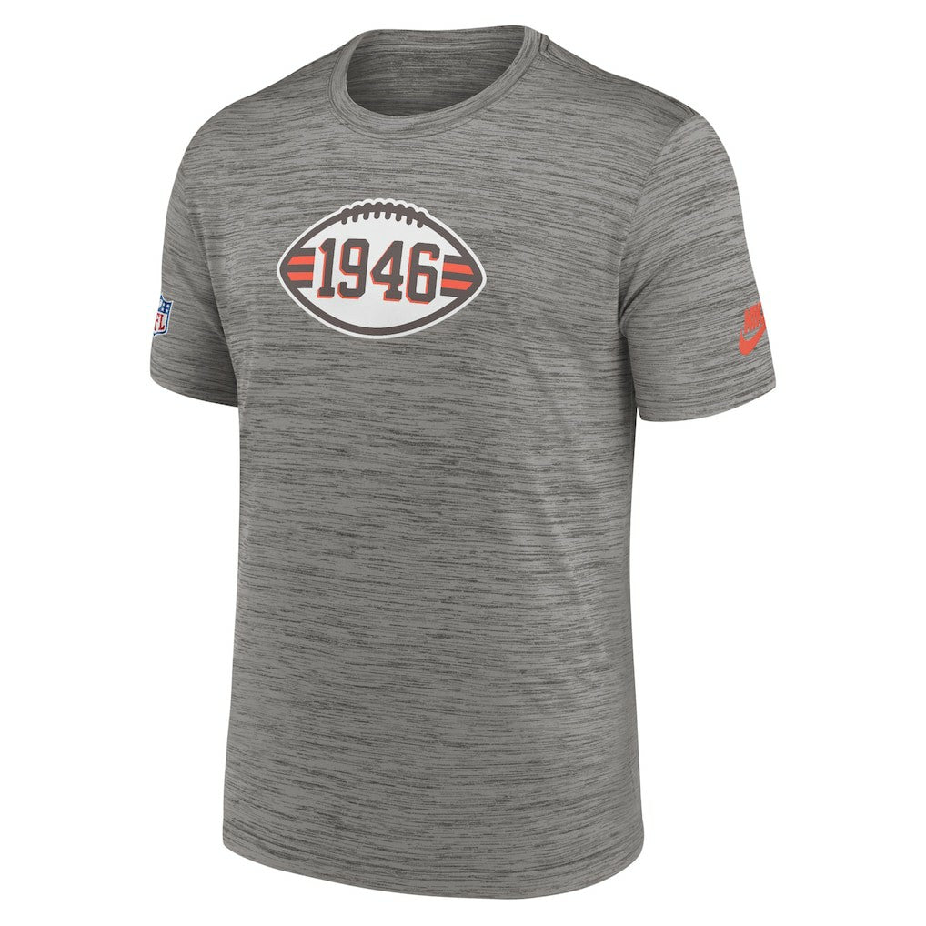 Nike Cleveland Browns 2023 Sideline Alternate Logo Performance T-Shirt Heather Charcoal