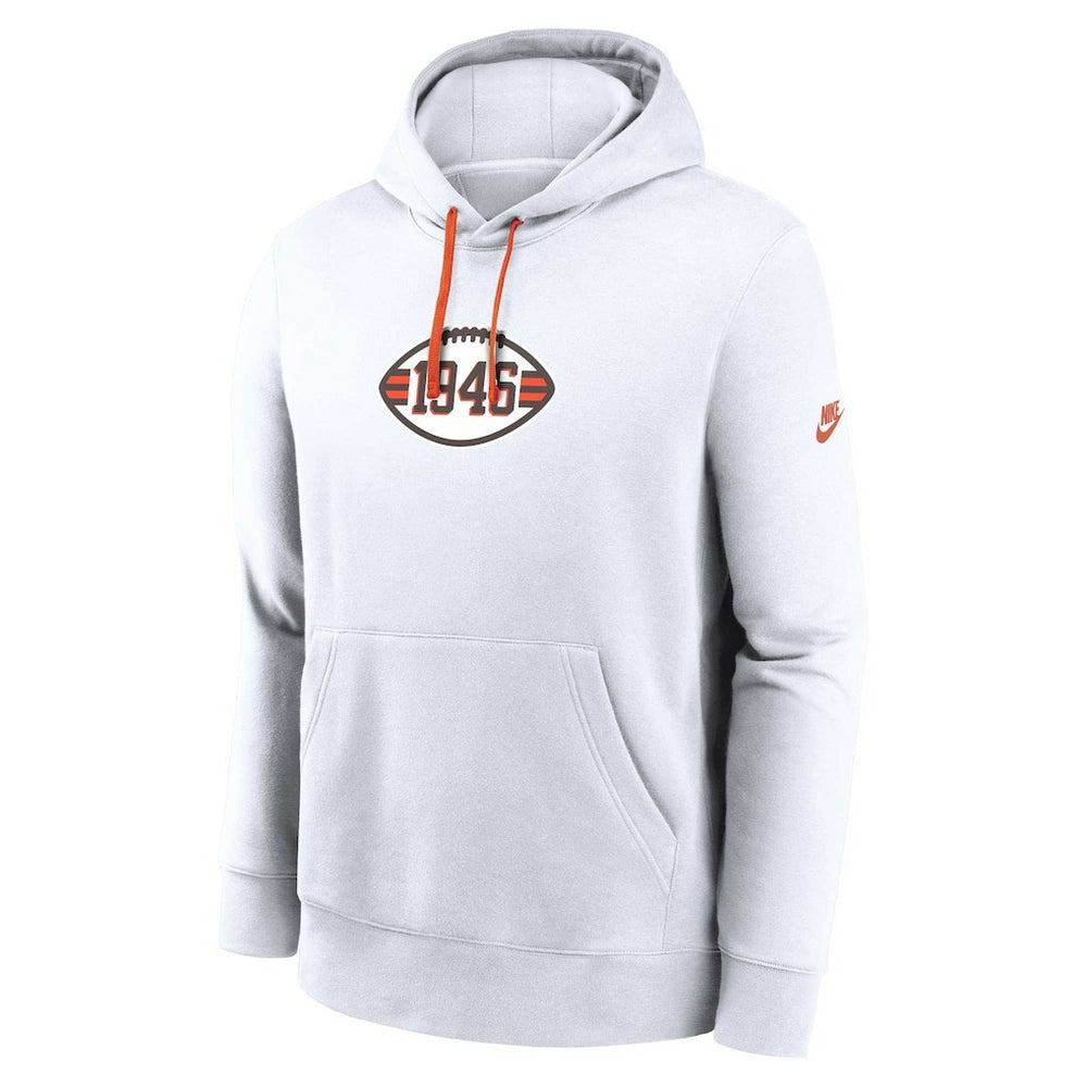 Nike Cleveland Browns 2023 Sideline Club Alternate Tri-Blend Pullover Hoodie White