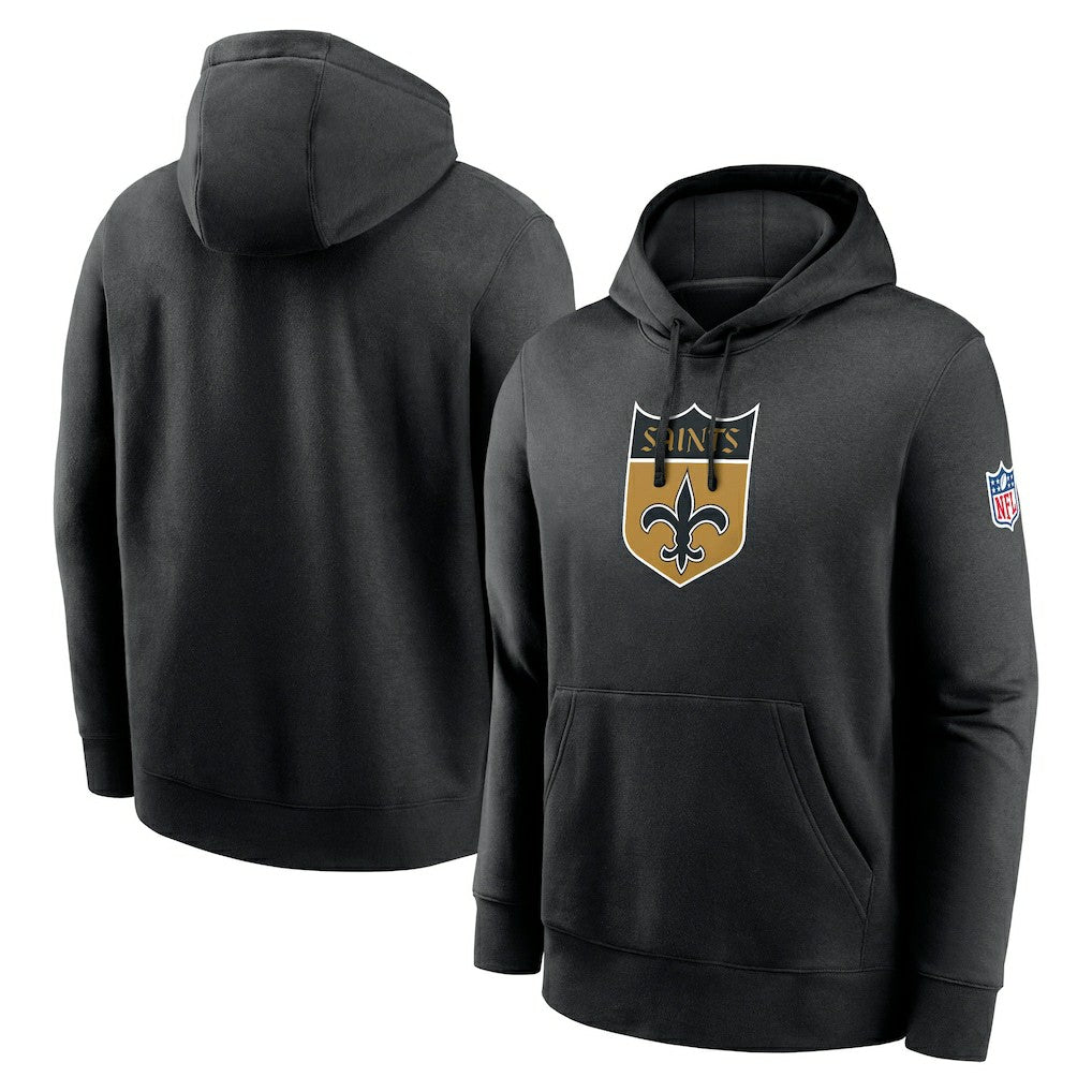 Nike New Orleans Saints 2023 Sideline Club Alternate Tri-Blend Pullover Hoodie Black