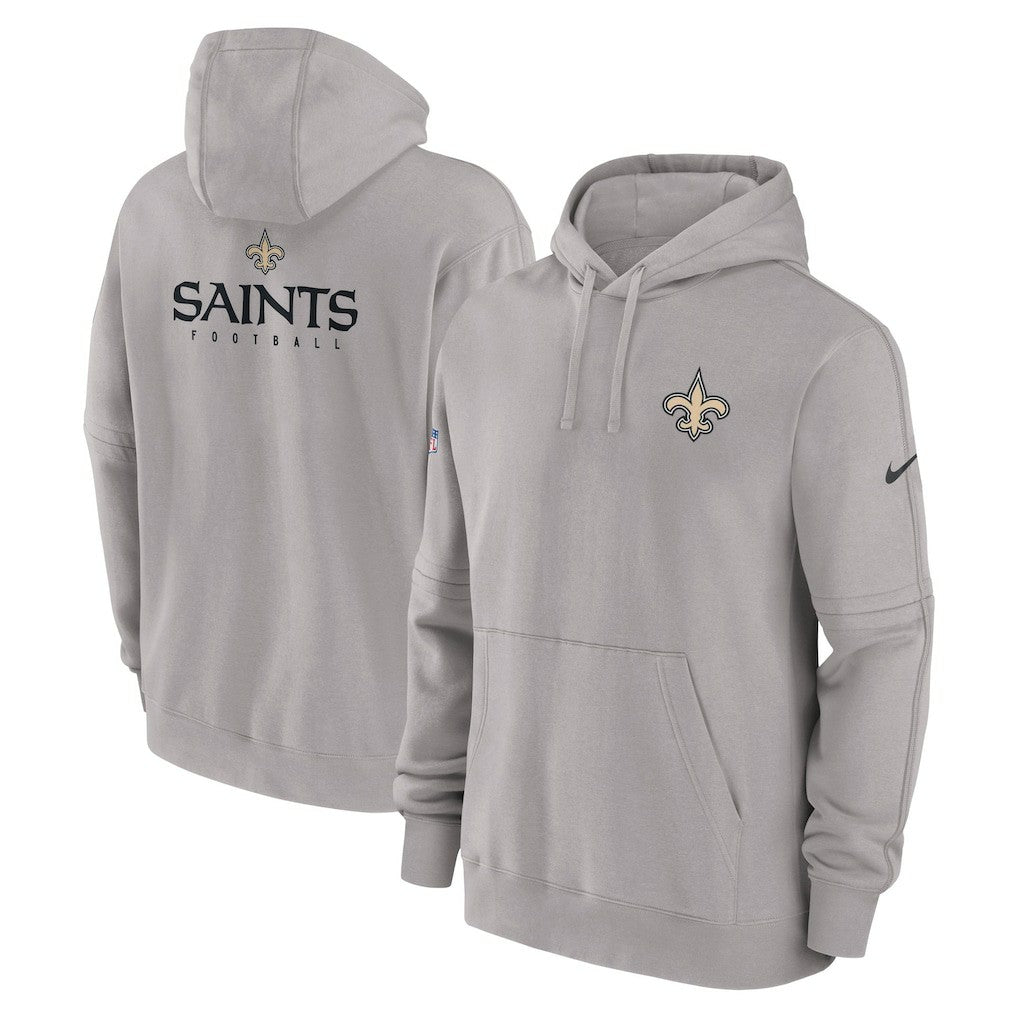 Nike New Orleans Saints Sideline Club Fleece Pullover Hoodie Gray