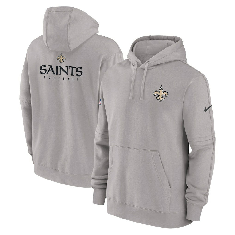 Nike New Orleans Saints Sideline Club Fleece Pullover Hoodie Gray