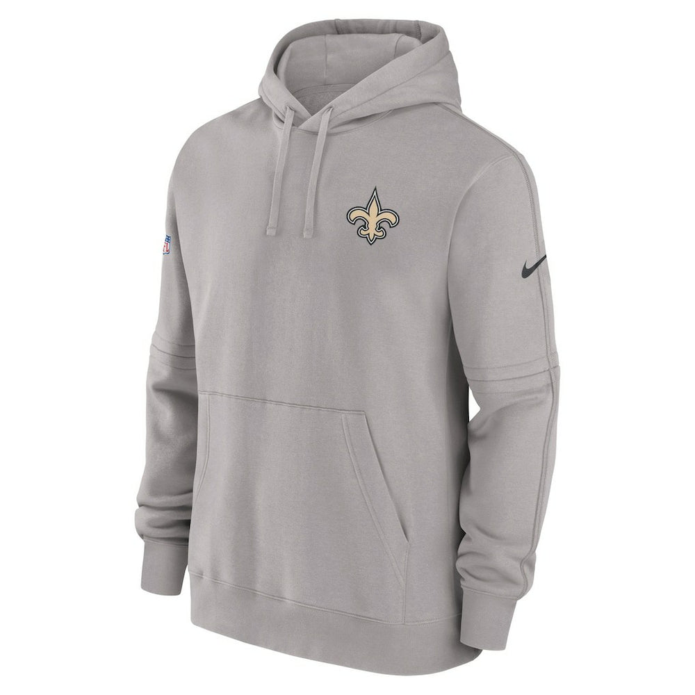Nike New Orleans Saints Sideline Club Fleece Pullover Hoodie Gray
