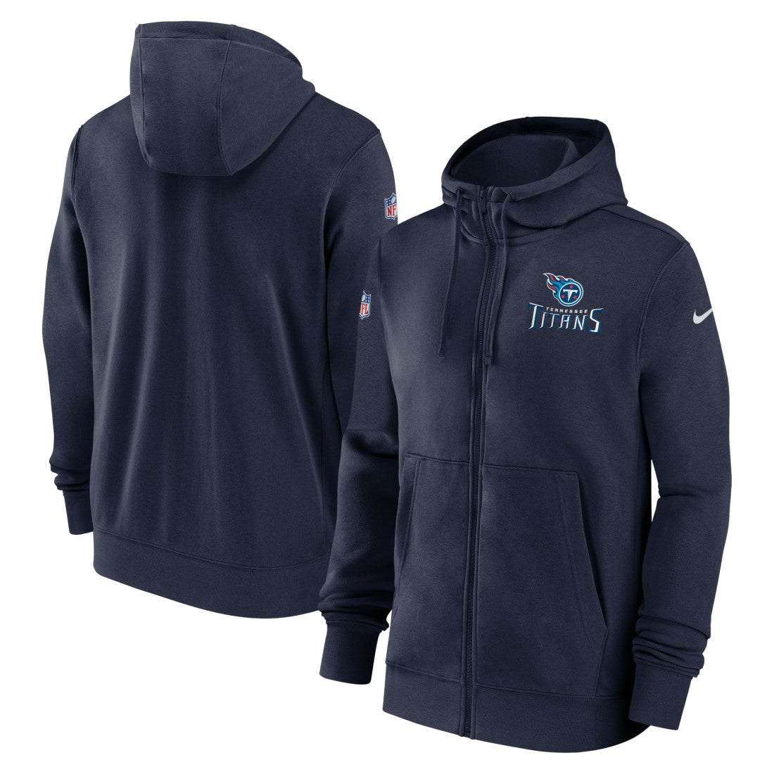 Nike Tennessee Titans 2023/24 Sideline Club Full-Zip Hoodie Navy