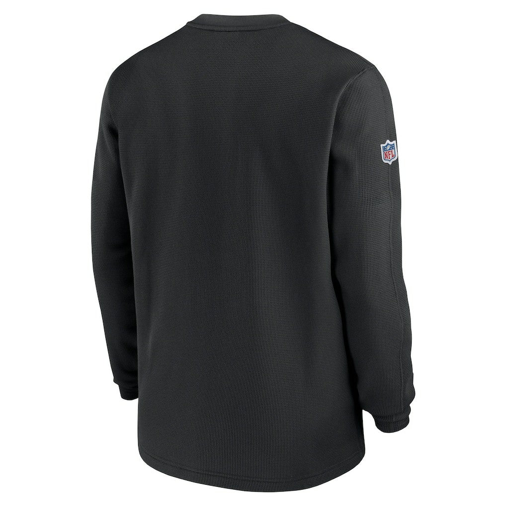 Nike Las Vegas Raiders 2023 Sideline Throwback Heavy Brushed Waffle Long Sleeve Top Black