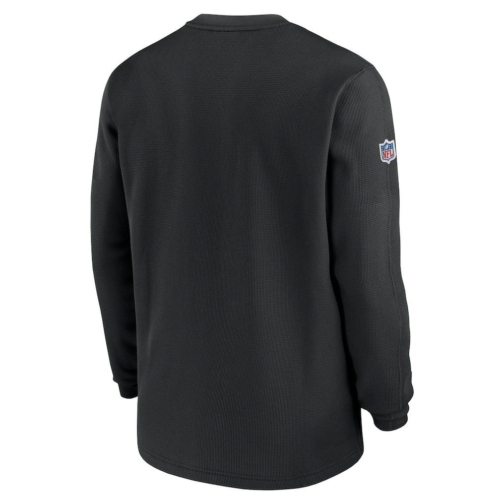 Nike Las Vegas Raiders 2023 Sideline Throwback Heavy Brushed Waffle Long Sleeve Top Black