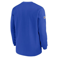 Nike Los Angeles Rams 2023 Sideline Throwback Heavy Brushed Waffle Long Sleeve Top Royal