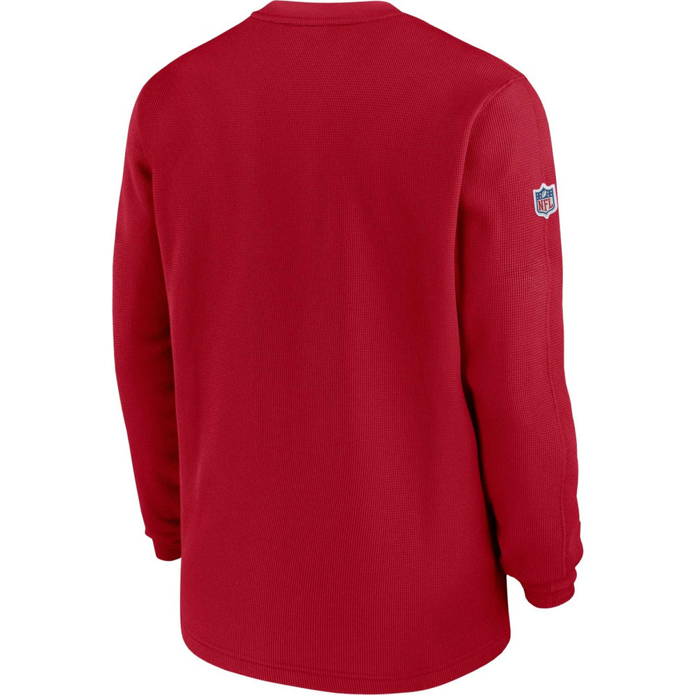 Nike Tampa Bay Buccaneers 2023 Sideline Throwback Heavy Brushed Waffle Long Sleeve Top Red
