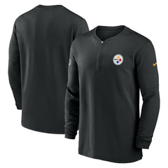 Nike Pittsburgh Steelers 2023 Sideline Performance Long Sleeve Tri-Blend Quarter-Zip Top Black