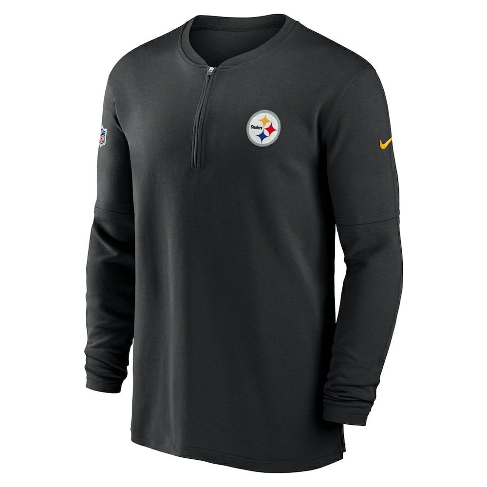Nike Pittsburgh Steelers 2023 Sideline Performance Long Sleeve Tri-Blend Quarter-Zip Top Black