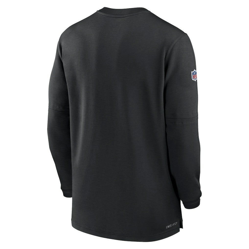 Nike Pittsburgh Steelers 2023 Sideline Performance Long Sleeve Tri-Blend Quarter-Zip Top Black