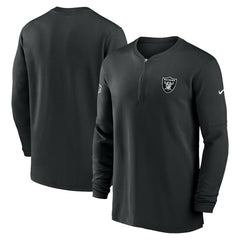 Nike Las Vegas Raiders 2023 Sideline Performance Long Sleeve Tri-Blend Quarter-Zip Top Black