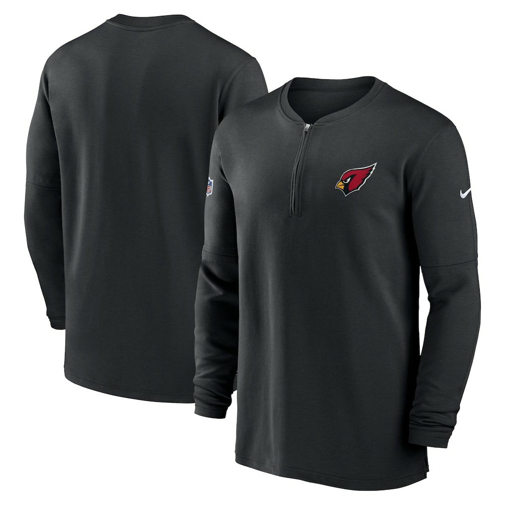Nike Arizona Cardinals 2023 Sideline Performance Long Sleeve Tri-Blend Quarter-Zip Top Black