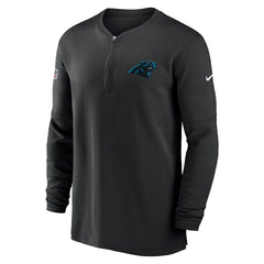 Nike Carolina Panthers 2023 Sideline Performance Long Sleeve Tri-Blend Quarter-Zip Top Black