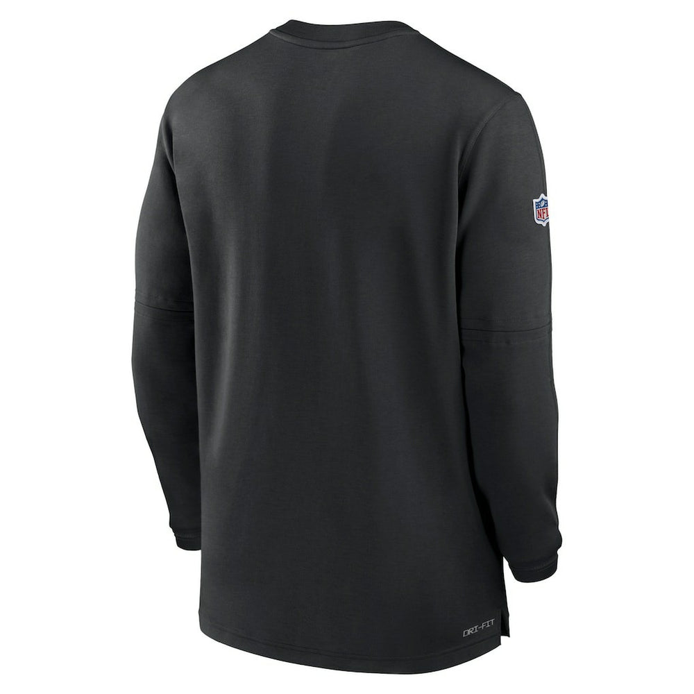 Nike Carolina Panthers 2023 Sideline Performance Long Sleeve Tri-Blend Quarter-Zip Top Black