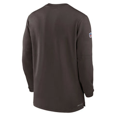 Nike Cleveland Browns 2023 Sideline Performance Long Sleeve Tri-Blend Quarter-Zip Top Brown