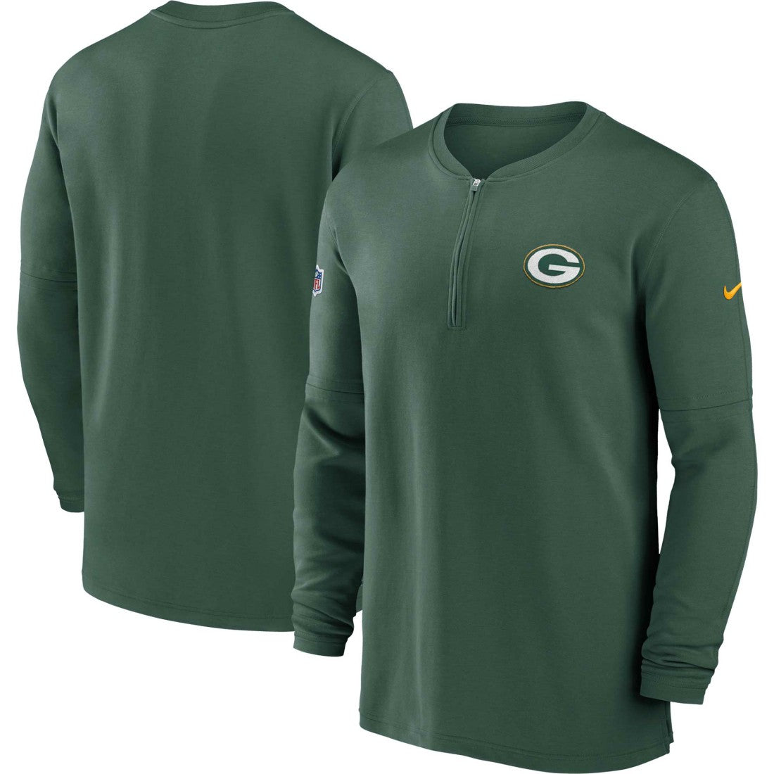 Nike Green Bay Packers 2023 Sideline Performance Long Sleeve Tri-Blend Quarter-Zip Top Green