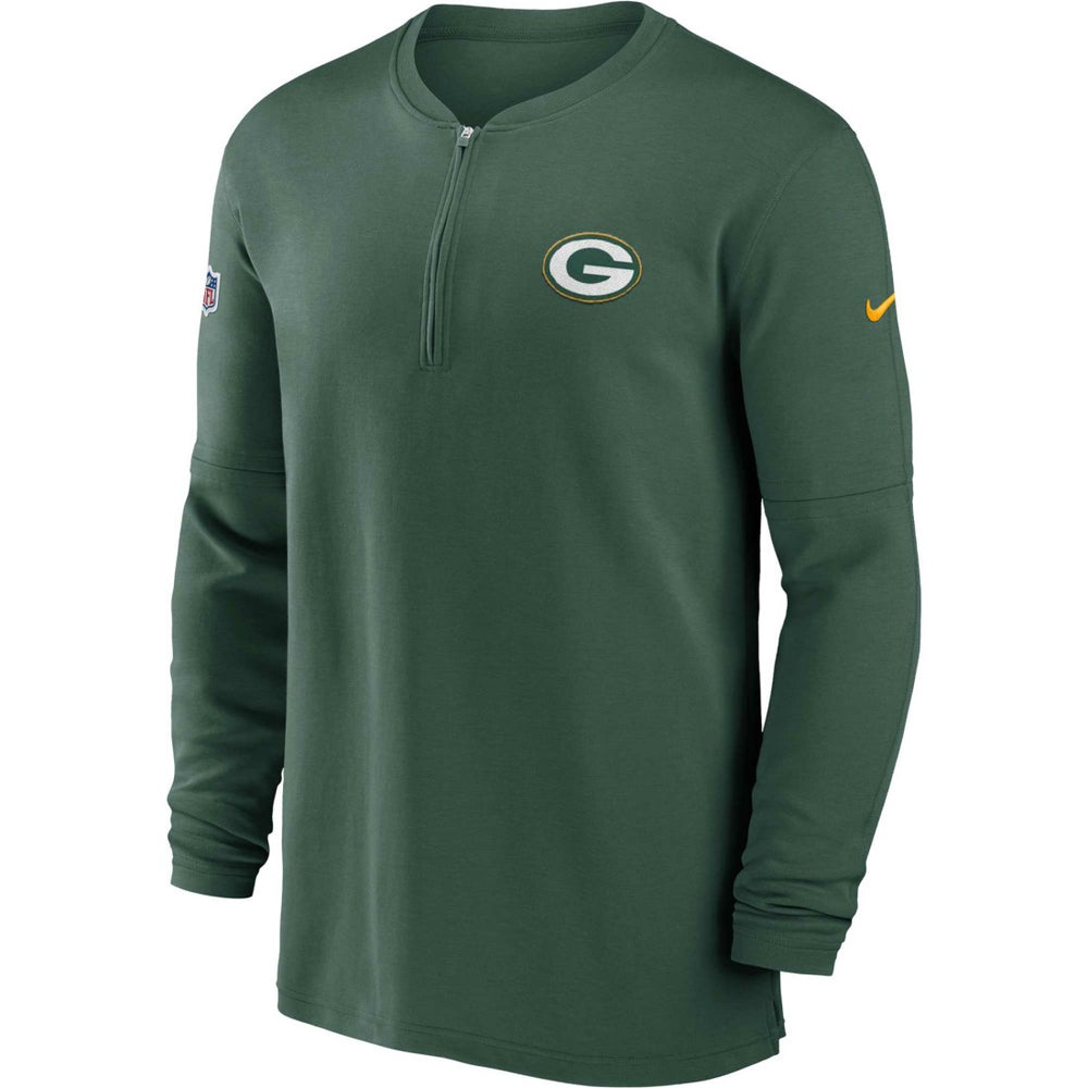 Nike Green Bay Packers 2023 Sideline Performance Long Sleeve Tri-Blend Quarter-Zip Top Green